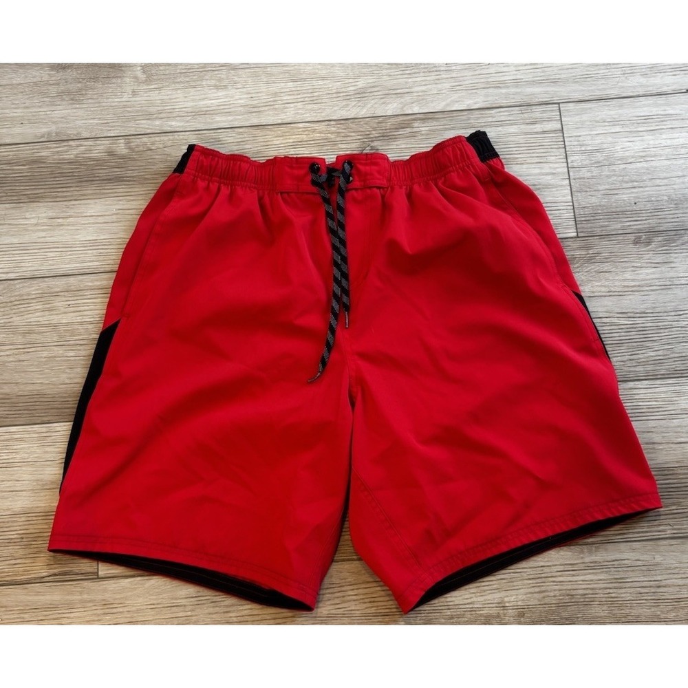 Nike Swim Trunks Mens XL‎ Red Mesh Lined Drawstring Elastic